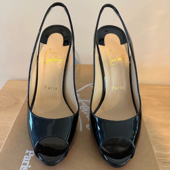 Christian louboutin Gamma Talon 120 patent sling back heels - Picture 2 of 7